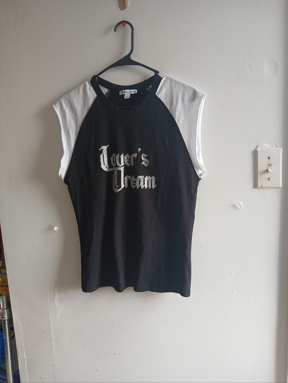 Jaded London Black & White 'Lover's Dream' Raglan Muscle Tee